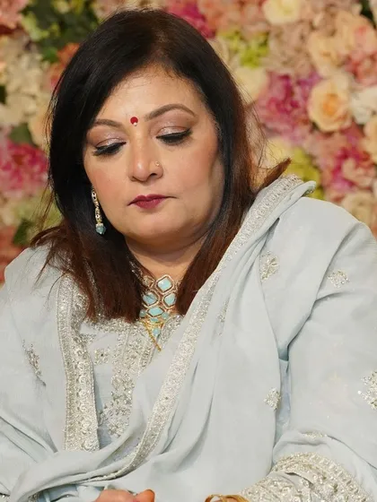 A close-up of the final look, with eyes closed to show the soft and blended eyeshadow.