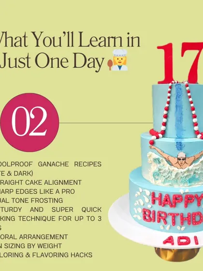 A summary of the skills covered in my one-day ganache workshop. My goal is to give you all the tools you need to create professional-quality tiered cakes.
