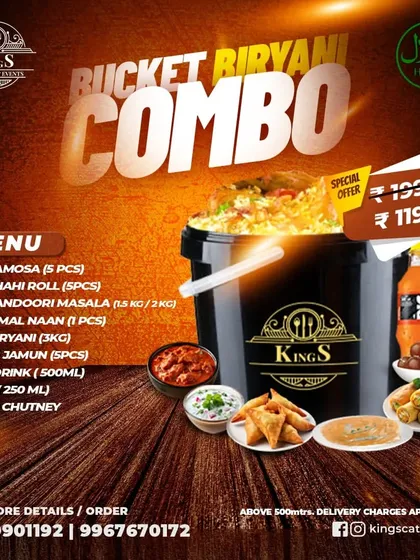 Our Sunday combo offer is the best deal in town. You get Chicken Samosas, Shahi Rolls, Tandoori Masala gravy, Naan, 3kg of Dum Biryani, Gulab Jamun, and all the sides. Pre-order by Saturday to get this amazing deal.
