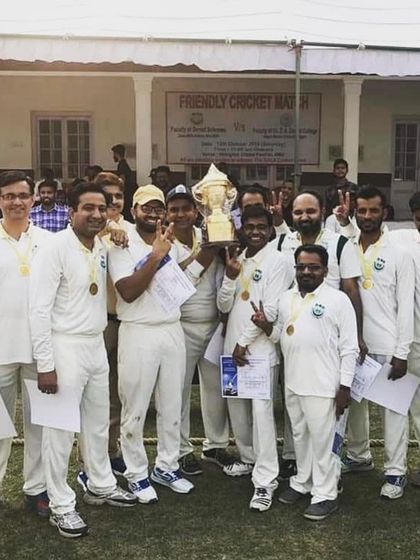 A throwback to a previous friendly cricket match victory, showcasing the long-standing tradition of staff cricket at Jamia.