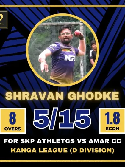 A dream debut for Shravan Ghodke, claiming 5 wickets for 15 runs in the Kanga League.