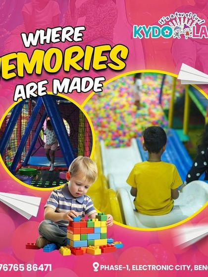 Kydoland is where memories are made. Whether it's a toddler learning to build with blocks, kids going down the slide, or exploring the play tunnels, every moment is a cherished one.
