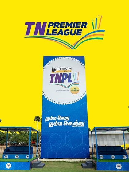 A large branding installation at the TNPL. We use large-format branding to create a powerful visual impact across the venue.