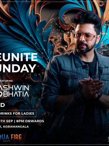 Reunite Sunday at The Fixx. A poster for a night dedicated to getting friends together for one last party before the week begins.