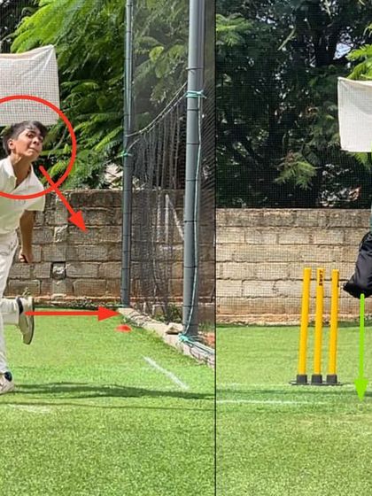 This before and after shows the result of 10 focused sessions. We corrected a collapsed body and lack of stability by improving the run-up and jump, leading to a much stronger and more controlled action.