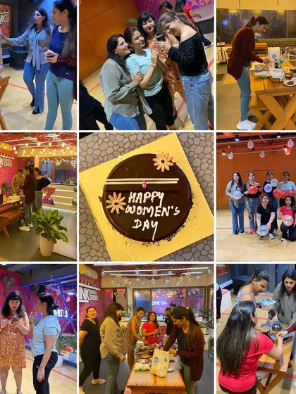A collage from our Women's Day celebration. We had a great time with cake, balloons, and of course, lots of dancing to honor the incredible women in our community.