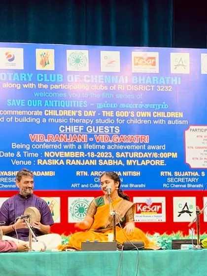 A snapshot from a concert for the Rotary Club of Chennai Bharathi. The event was organized to commemorate Children's Day and support a music therapy studio for children with autism, a cause I was honored to contribute to.