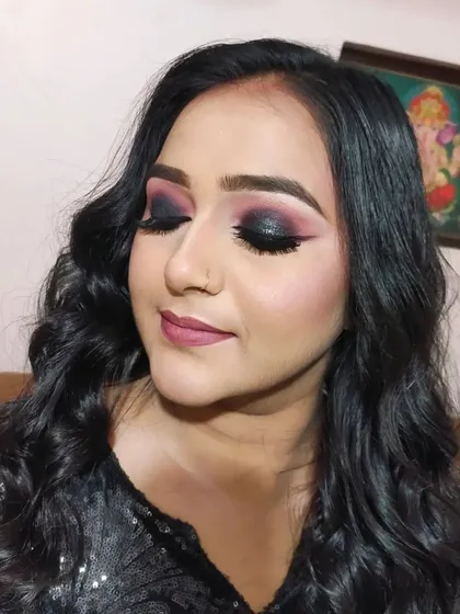 The shimmer and blending are key to making a smokey eye look soft and not harsh.