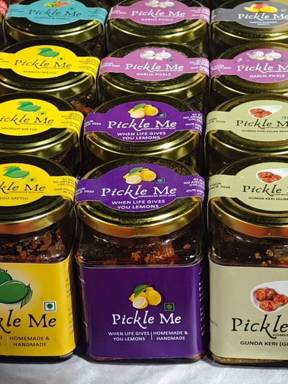 Explore our traditional Indian pickle flavours like Mango Methi, Lemon, and the unique Gunda Keri (Gum Berry). These are timeless recipes passed down from my mother.