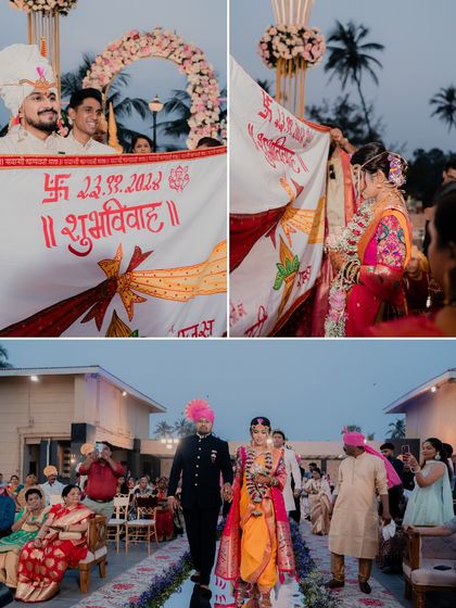 Capturing the beautiful traditions of a Maharashtrian wedding, from the 'Shubh Vivah' antarpat to the bride's graceful entrance. We understand and respect the nuances of every culture.