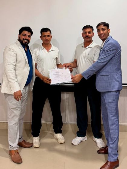 Presenting a certificate of completion to soldiers who successfully finished the intensive FPV drone training program. This marks their readiness for advanced drone operations.