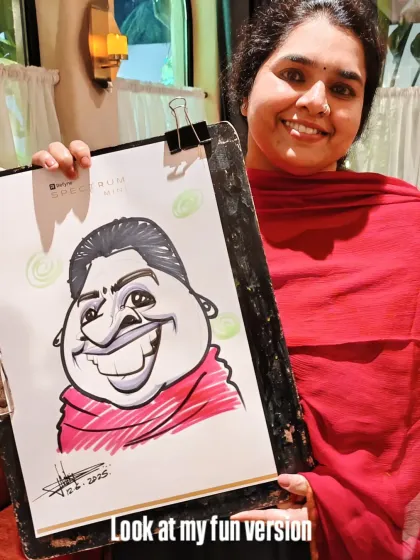 "Look at my fun version" is the perfect way to describe it. She was delighted with her exaggerated and playful portrait.