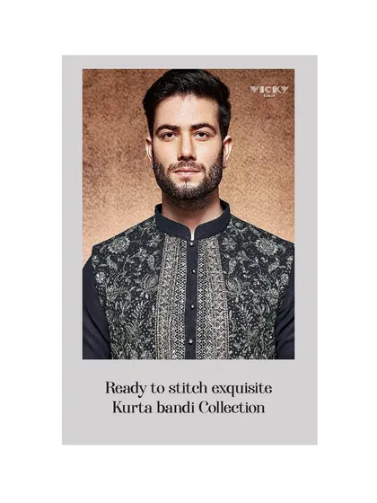 Another glimpse into our ready-to-stitch collection, showcasing a detailed, embroidered bandi jacket that promises to elevate any kurta.