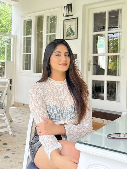 A classic portrait in the lace top.