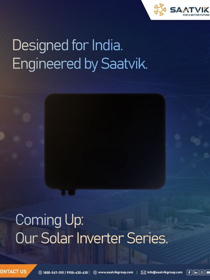 Coming soon: Our own series of solar residential inverters. Designed for India and engineered by us, these inverters will complete your rooftop solar solution with smart, efficient, and reliable technology.