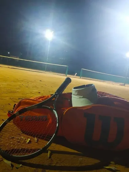 All set for a match after sunset. We provide the perfect setup for your team to unwind and connect over a game of tennis, even after a long day at work.