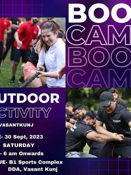 The promotional poster for our outdoor bootcamp activity, promising a thrilling morning of fitness and fun.