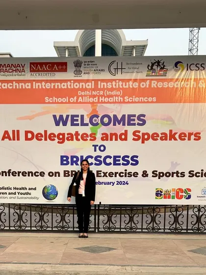 At the BRICS Conference on Exercise & Sports Science, hosted at Manav Rachna International Institute. Embracing the chaos of a hectic but rewarding day of learning.