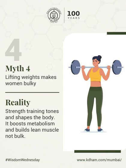 The myth that lifting weights makes women bulky is incorrect. Strength training tones and shapes the body, boosting metabolism and building lean muscle, not bulk.