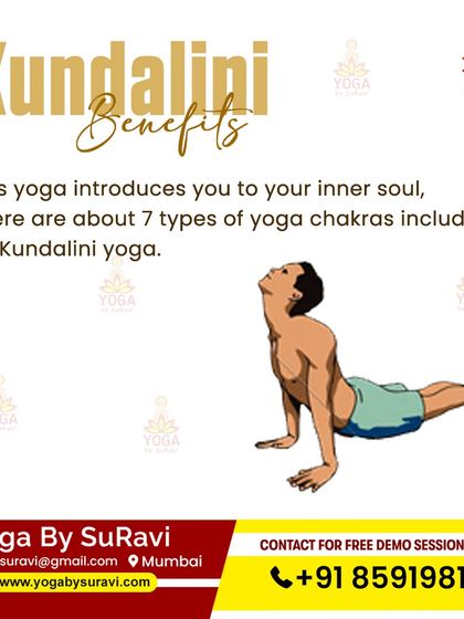 Kundalini Yoga, which focuses on activating the seven chakras, is one of the five main yoga types we offer for spiritual growth.