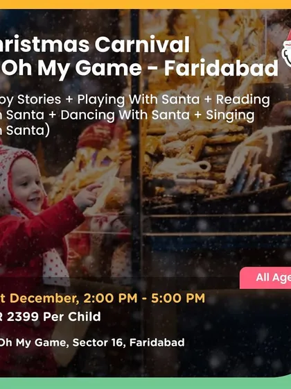 A Christmas Carnival at Oh My Game in Faridabad, where kids could enjoy stories, play, and dance with Santa.