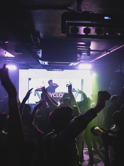 The energy of the crowd at Cyclone, captured in a wide shot.