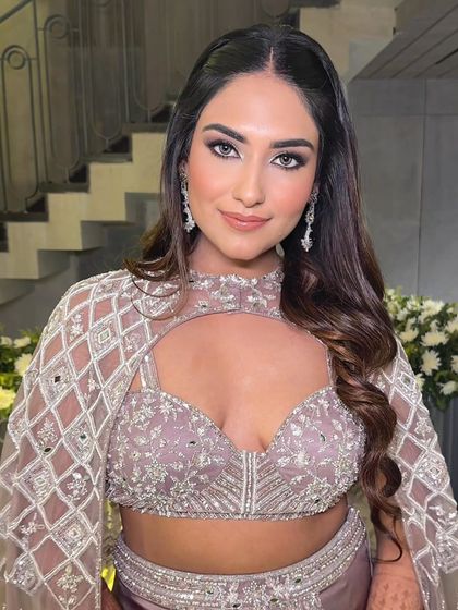 Another angle of the stunning Diwali look. The makeup is designed to be long-lasting and look great in photos.