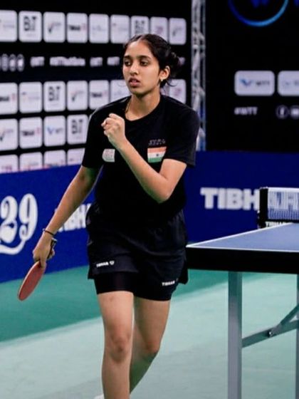 Yashu showing her focus and determination during a match in Rio.