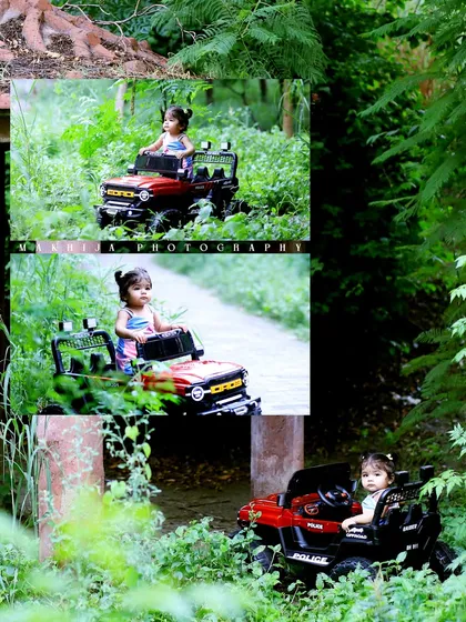 Another example of a creative collage, this one combines multiple action shots from Vaanya's outdoor session. It's a dynamic way to showcase different moments and angles from the same event.
