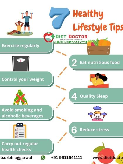 These seven healthy lifestyle tips are the roadmap to better health. My coaching covers all these areas, from regular exercise and nutritious food to stress reduction and weight control.