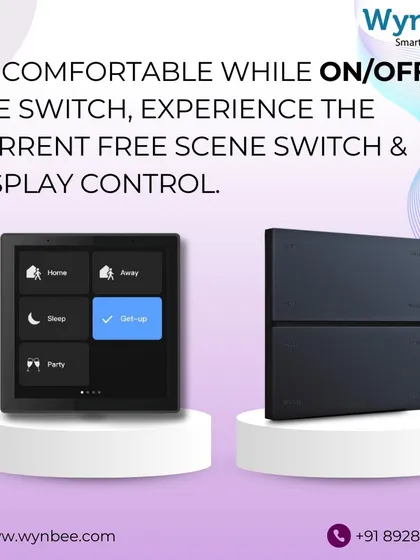 I offer both touch-screen display controls and current-free scene switches for ultimate comfort and safety. These panels allow you to manage preset scenes like "Home," "Away," or "Party" with an intuitive interface.