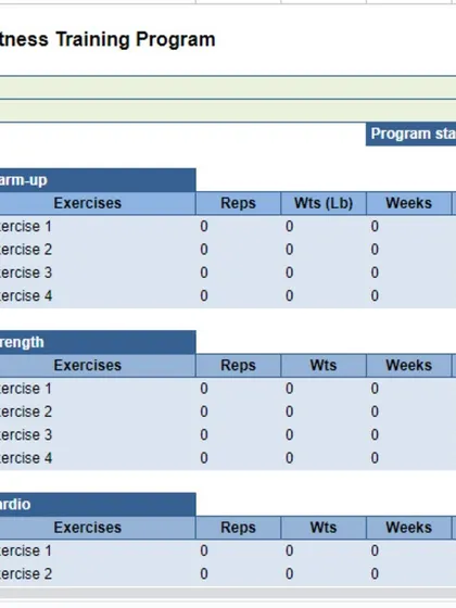 Another copy of the program template, reinforcing the message of structured and organized training plans.