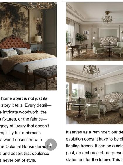 A spread from our feature in Architecture + Design on "The Colonial House." The article highlighted how every detail, from bespoke fixtures to rich fabrics, speaks to a legacy of luxury that defies minimalist trends.