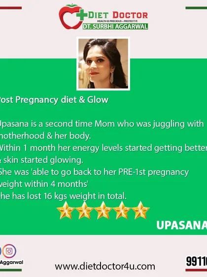 This is the story of Upasana, a second-time mom who regained her pre-pregnancy body and energy. My plan helped her lose 16 kgs in four months, all while managing the demands of motherhood and noticing a significant improvement in her skin and energy levels.