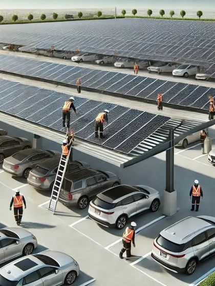 This large-scale solar carport project for a commercial client shows our capacity to handle projects of any size. More panels mean more power and more savings for your business.