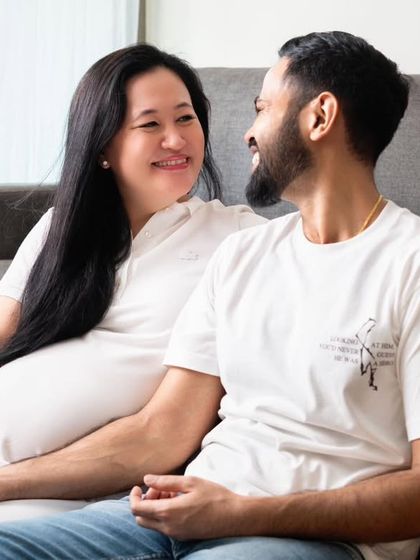 A relaxed, in-home maternity session. Sometimes the most beautiful photos happen right on your own couch, where you feel most comfortable and at ease.