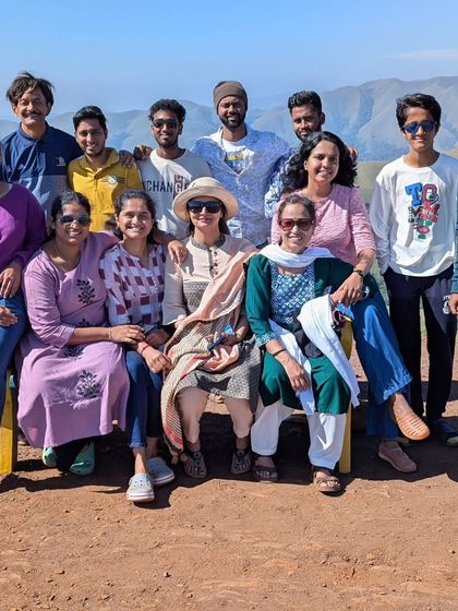 A group photo from a Kurinjal trek, showing a mix of ages and experiences.
