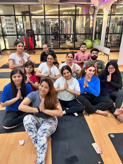 A moment of peace and gratitude with my yoga class. We work hard and also take time to connect with ourselves.