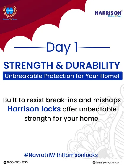 On Day 1 of Navratri, I celebrate Strength and Durability. Just like the unwavering power of Maa Shailputri, my locks offer unbeatable strength and unbreakable protection for your home.