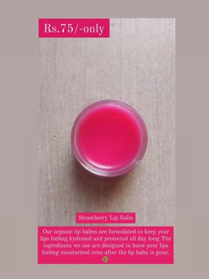 My organic Strawberry Lip Balm is formulated to keep your lips hydrated and protected all day long. It's made with nourishing ingredients like shea butter and jojoba oil.