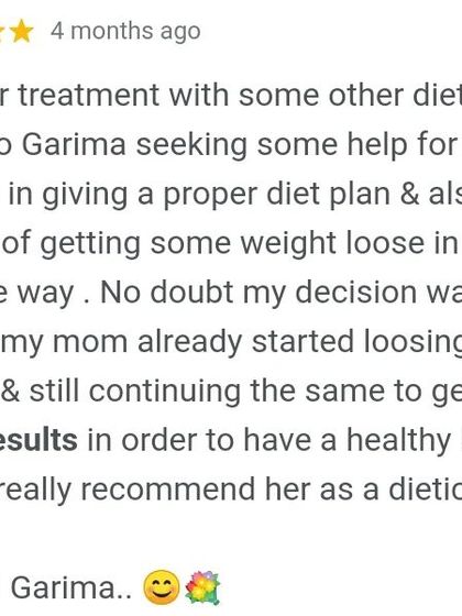 It's rewarding to help clients and their family members. This person sought my help for their mother, who started losing weight in a positive way with a proper diet plan.