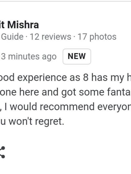 A concise and powerful review from a happy client. Sumit Mishra recommends our clinic for the fantastic results he achieved with his hair transplant, assuring others they won't regret their visit.