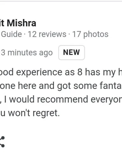 A concise and powerful review from a happy client. Sumit Mishra recommends our clinic for the fantastic results he achieved with his hair transplant, assuring others they won't regret their visit.
