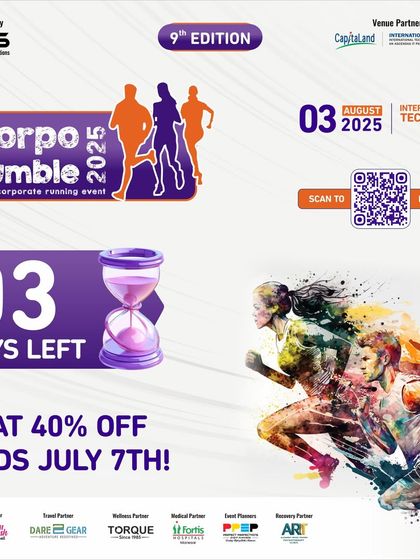 Urgency is a powerful motivator. A "3 Days Left" graphic for the 40% discount on Corpo Jumble creates a final push for registrations, ensuring we maximize participation.