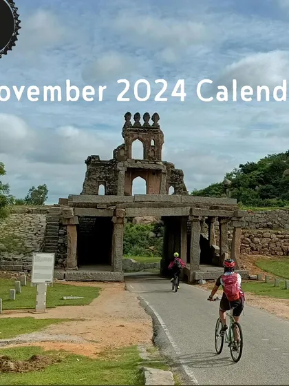Our November calendar features a tour of Hampi, where you can ride through one of the world's most incredible heritage sites.