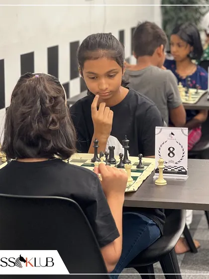 Two of our students facing off in a friendly but competitive match. Internal tournaments help build a strong sense of community and healthy rivalry within the club.