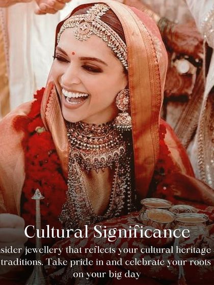 Jewelry Tip: Consider cultural significance. Your wedding is a beautiful time to celebrate your roots. Incorporate heirloom pieces or traditional designs that reflect your heritage.