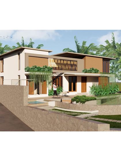 This residence connects the past with the future, using tropical planting on the upper floor balcony and parapet to facilitate the flow of fresh air. The design aims to create a pleasant urban living environment with abundant greenery.