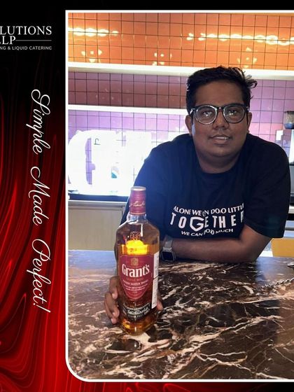 Another member of our team at the William Grant's Whiskey event, showcasing the featured spirit.