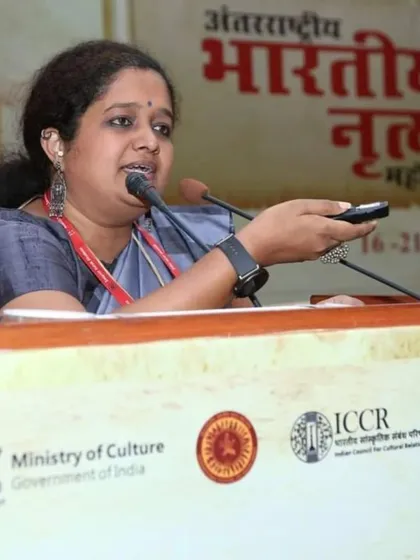 Presenting my research on Karnataka's folk dances at the International Festival on Indian Dance, hosted by the Sangeet Natak Akademi. This highlights my role as a scholar, dedicated to the academic study and documentation of our intangible cultural heritage.